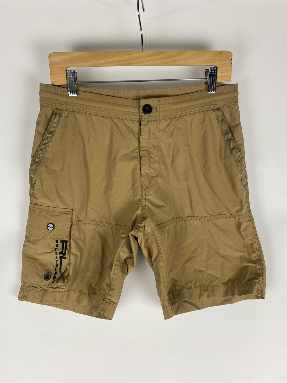 RLX Ralph Lauren Cargo Swim Trunks Mens Sz Small Khaki Board Shorts